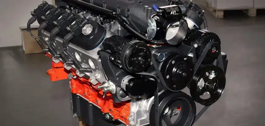 a close up of a car engine