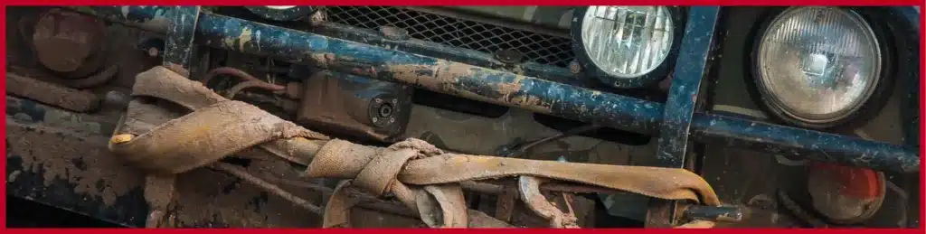 a close up of a dirty vehicle